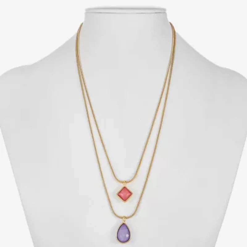 Monet Jewelry Womens Glass 17 Inch Strand Necklace