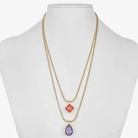 Monet Jewelry Womens Glass 17 Inch Strand Necklace