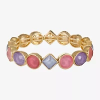 Monet Jewelry Womens Glass Round Square Stretch Bracelet