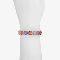 Monet Jewelry Womens Glass Round Square Stretch Bracelet