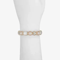 Monet Jewelry Womens Glass Round Square Stretch Bracelet