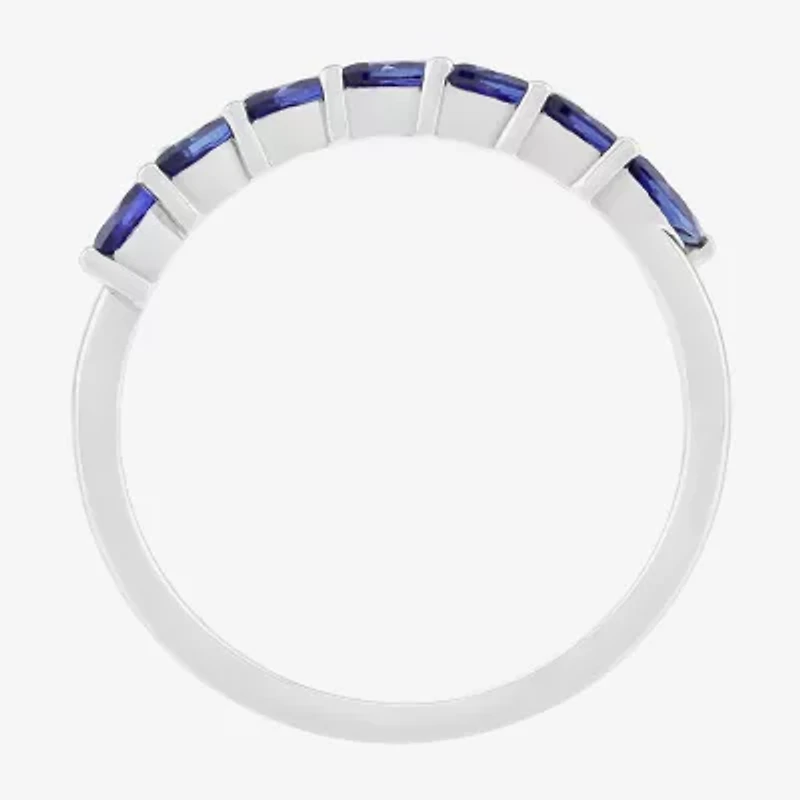 Limited Quantities! Womens Lab Created Blue Sapphire 10K White Gold Band