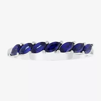 Limited Quantities! Womens Lab Created Blue Sapphire 10K White Gold Band