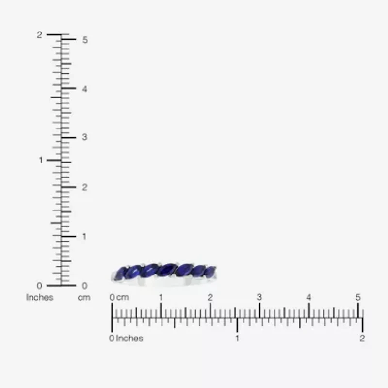 Limited Quantities! Womens Lab Created Blue Sapphire 10K White Gold Band