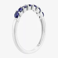 Limited Quantities! Womens Lab Created Blue Sapphire 10K White Gold Band