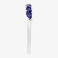 Limited Quantities! Womens Lab Created Blue Sapphire 10K White Gold Band