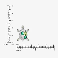 Limited Quantities! Turtle Womens Lab Created Green Emerald Sterling Silver 18 Inch Pendant Necklace