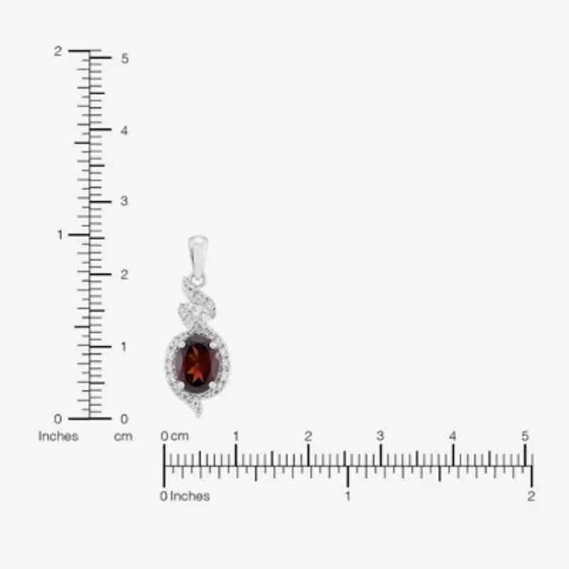 Limited Quantities! Womens Genuine Red Garnet Sterling Silver Oval 20 Inch Pendant Necklace
