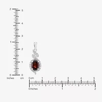 Limited Quantities! Womens Genuine Red Garnet Sterling Silver Oval 20 Inch Pendant Necklace