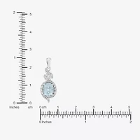Limited Quantities! Womens Genuine Blue Aquamarine Sterling Silver Oval 18 Inch Pendant Necklace