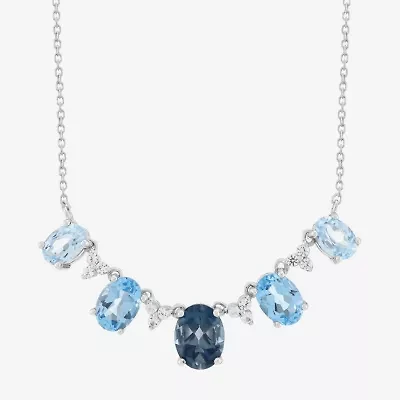 Limited Quantities! Womens Genuine Blue Topaz Sterling Silver 18 Inch Pendant Necklace