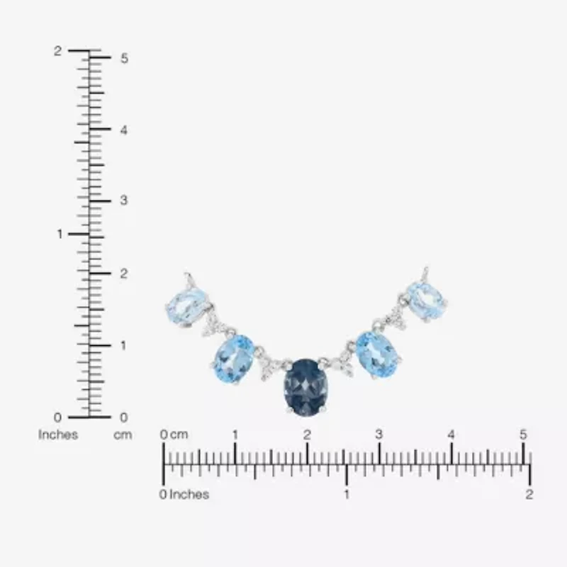 Limited Quantities! Womens Genuine Blue Topaz Sterling Silver 18 Inch Pendant Necklace