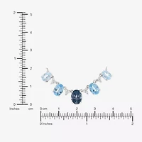 Limited Quantities! Womens Genuine Blue Topaz Sterling Silver 18 Inch Pendant Necklace
