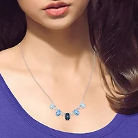 Limited Quantities! Womens Genuine Blue Topaz Sterling Silver 18 Inch Pendant Necklace