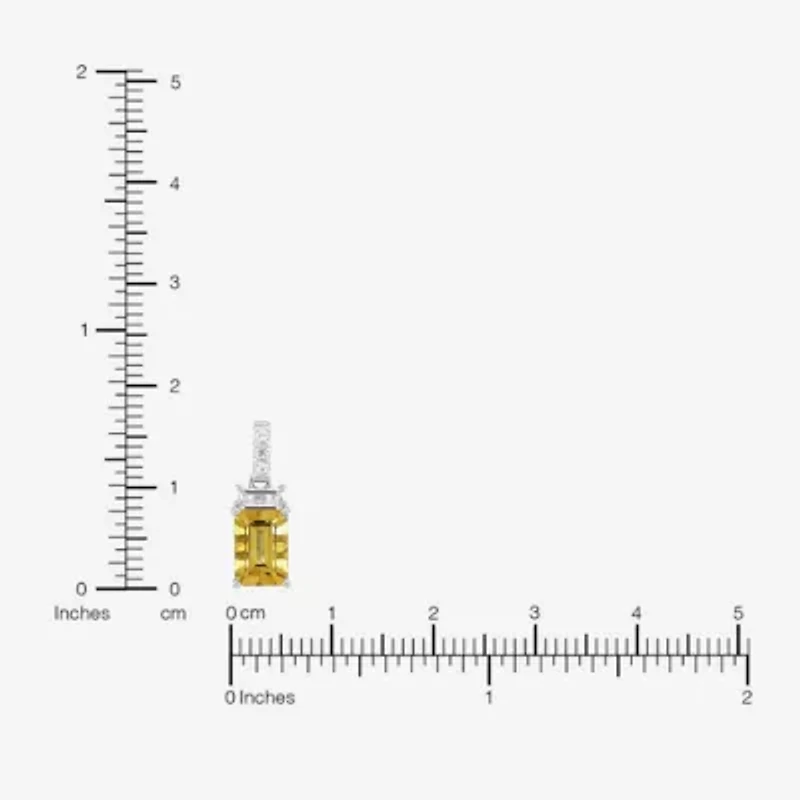 Limited Quantities! Womens Genuine Yellow Citrine Sterling Silver 18 Inch Pendant Necklace