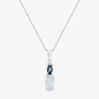 Limited Quantities! Womens Lab Created White Opal Sterling Silver 18 Inch Pendant Necklace