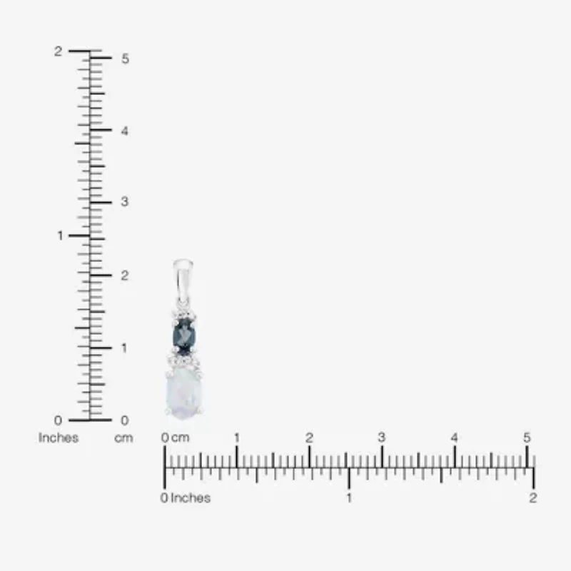 Limited Quantities! Womens Lab Created White Opal Sterling Silver 18 Inch Pendant Necklace