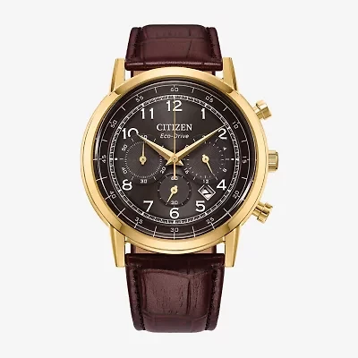 Citizen Classic Mens Brown Leather Strap Watch Ca4632-07e