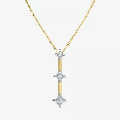 G-H / Si2-I1 Womens Diamond Accent Lab Grown White Diamond Accent 10K Gold 18 Inch Pendant Necklace