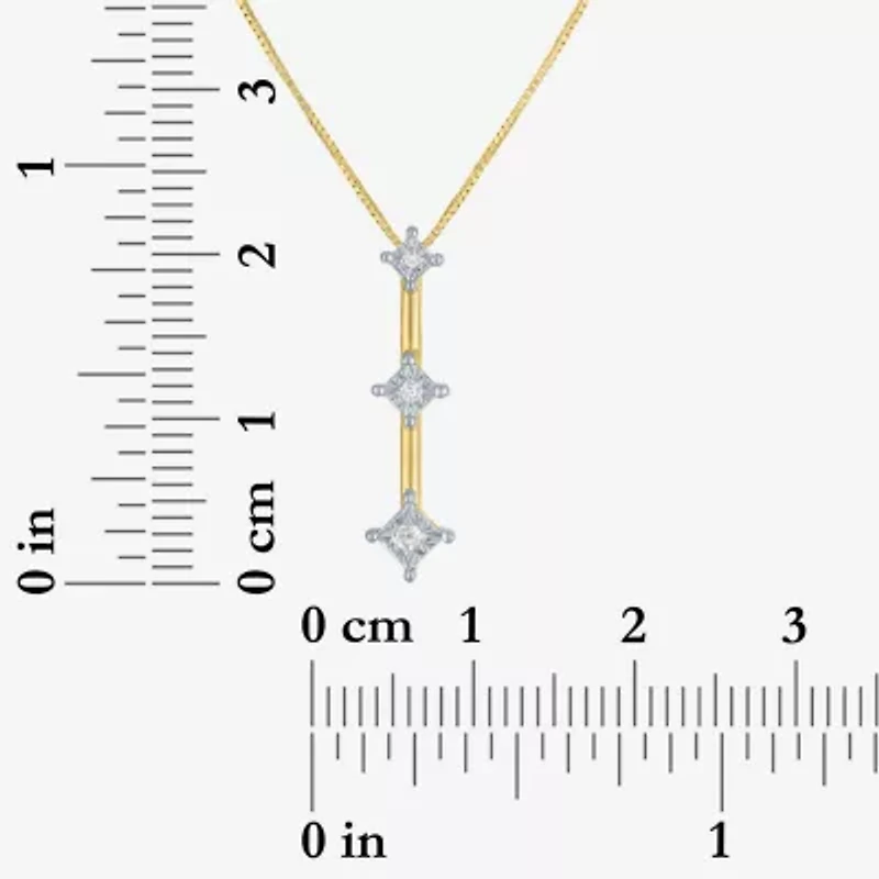 G-H / Si2-I1 Womens Diamond Accent Lab Grown White Diamond Accent 10K Gold 18 Inch Pendant Necklace