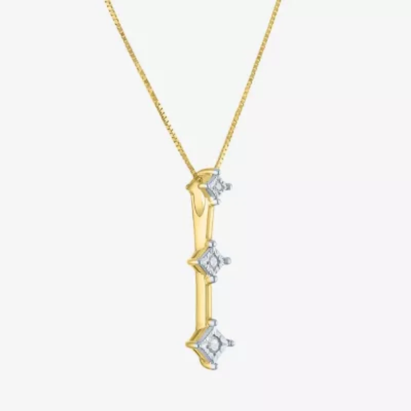 G-H / Si2-I1 Womens Diamond Accent Lab Grown White Diamond Accent 10K Gold 18 Inch Pendant Necklace