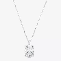 ( H-I/Si2 ) Womens 2 CT. Lab Grown White Diamond 14K Gold Oval 18 Inch Pendant Necklace
