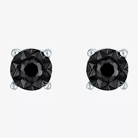 1/4 CT. T.W. Natural Black Diamond Sterling Silver Round Stud Earrings