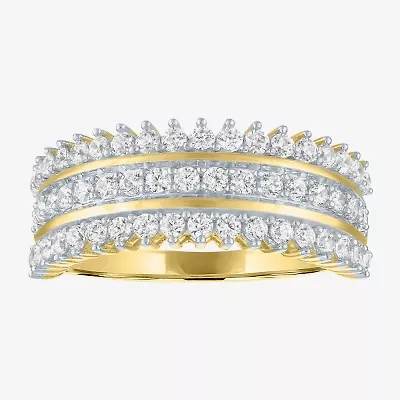 (G-H / Si2-I1) Womens 8MM 1 CT. T.W. Lab Grown White Diamond 14K Gold Over Silver Band