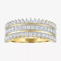 (G-H / Si2-I1) Womens 8MM 1 CT. T.W. Lab Grown White Diamond 14K Gold Over Silver Band