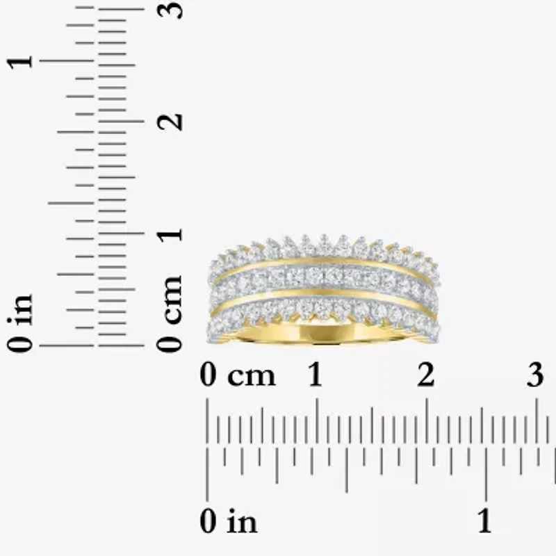 (G-H / Si2-I1) Womens 8MM 1 CT. T.W. Lab Grown White Diamond 14K Gold Over Silver Band