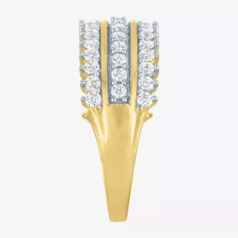 (G-H / Si2-I1) Womens 8MM 1 CT. T.W. Lab Grown White Diamond 14K Gold Over Silver Band