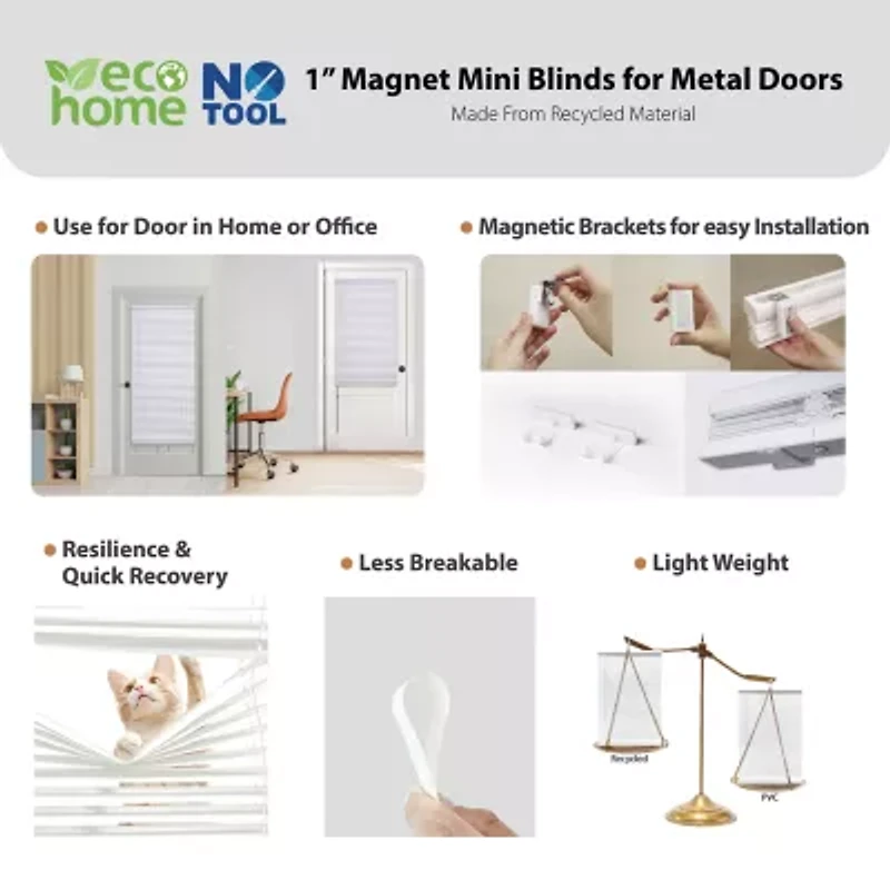 Eco Estates Magnetic 1" Room Darkening Cordless Mini Blind