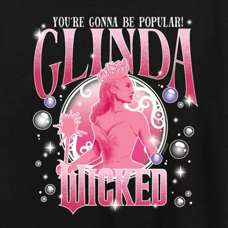 Womens Crew Neck Short Sleeve Regular Fit Wicked Graphic T-Shirt