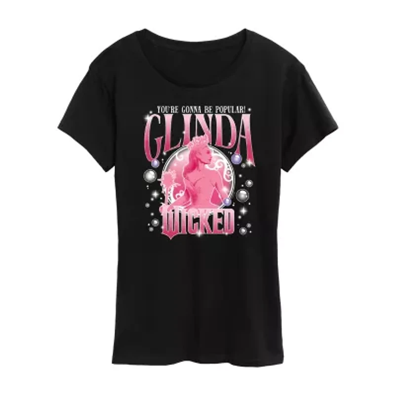 Womens Crew Neck Short Sleeve Regular Fit Wicked Graphic T-Shirt