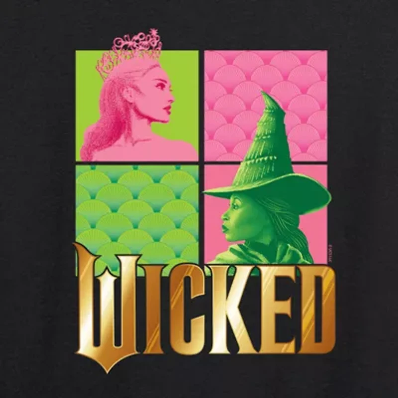 Womens Boat Neck Long Sleeve Regular Fit Wicked Graphic T-Shirt