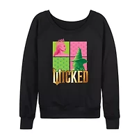 Womens Boat Neck Long Sleeve Regular Fit Wicked Graphic T-Shirt