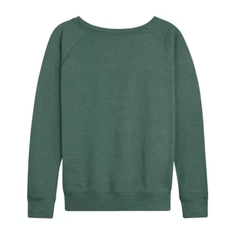 Womens Boat Neck Long Sleeve Regular Fit Wicked Graphic T-Shirt