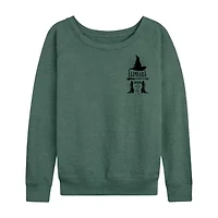 Womens Boat Neck Long Sleeve Regular Fit Wicked Graphic T-Shirt