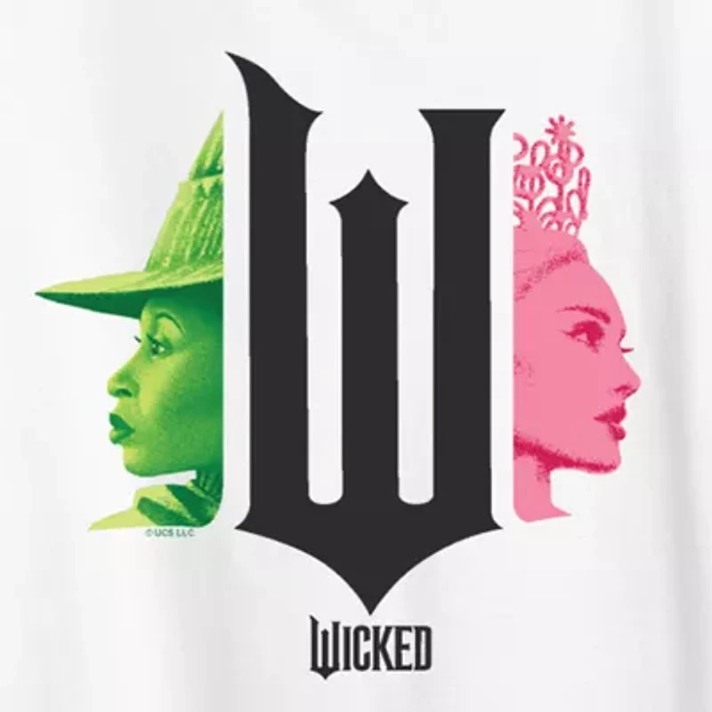 Wicked Elphaba Glinda Womens Crew Neck Short Sleeve Regular Fit Graphic T-Shirt