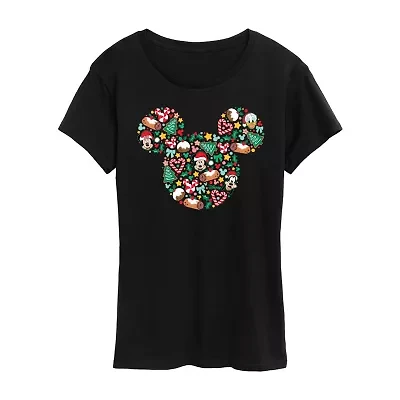 Womens Crew Neck Short Sleeve Regular Fit Mickey and Friends Graphic T-Shirt