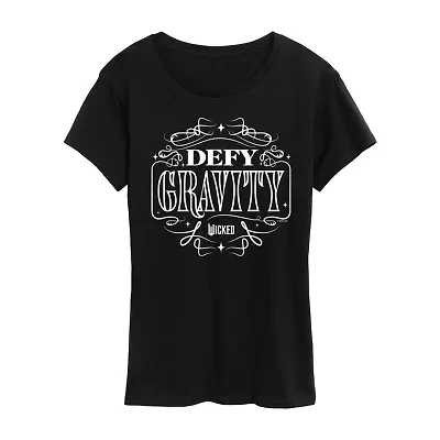 Womens Crew Neck Short Sleeve Regular Fit Wicked Graphic T-Shirt