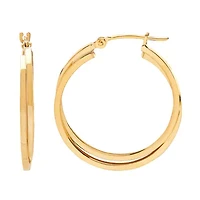 Womens 14K Gold 27.5mm Hoop Earrings
