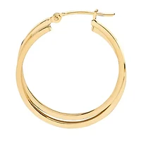 Womens 14K Gold 27.5mm Hoop Earrings