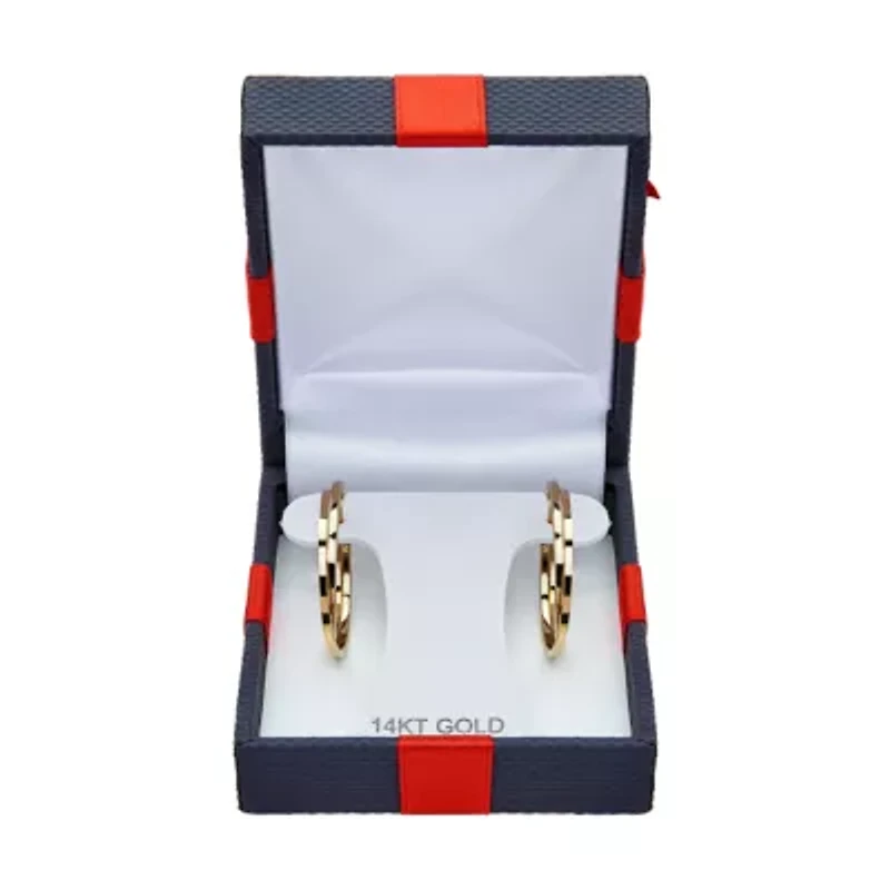 Womens 14K Gold 27.5mm Hoop Earrings