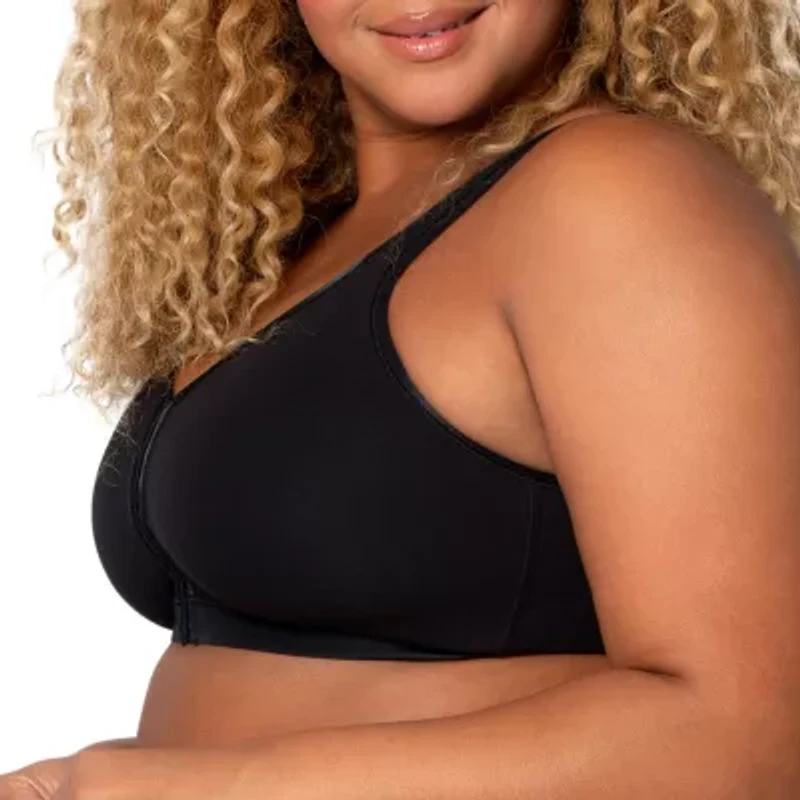 Curvy Couture Cotton Luxe Front and Back Close Wireless Bra- 1416