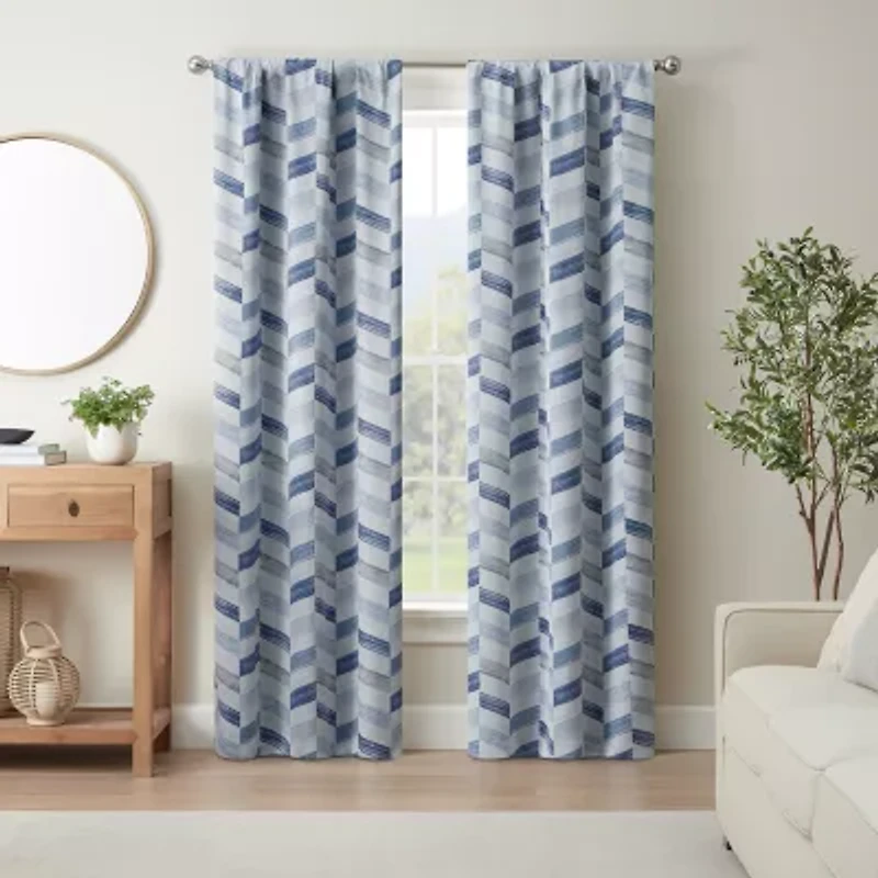 Eclipse Kerry Crispen Geometric Rod Pocket Energy Saving Blackout Set of 2 Curtain Panel