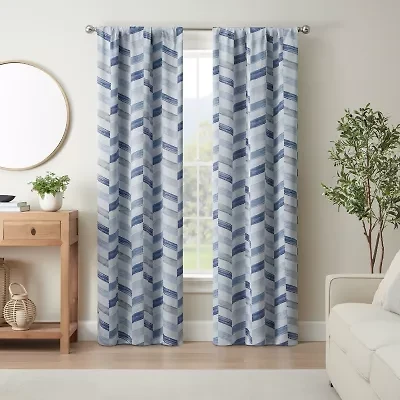 Eclipse Kerry Crispen Geometric Rod Pocket Energy Saving Blackout Set of 2 Curtain Panel