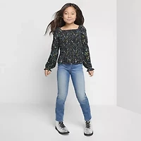 Thereabouts Little & Big Kid Girls Adjustable Waist Stretch Fabric Straight Leg Jean
