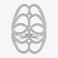 Diamonart Womens Cubic Zirconia Sterling Silver Cocktail Ring