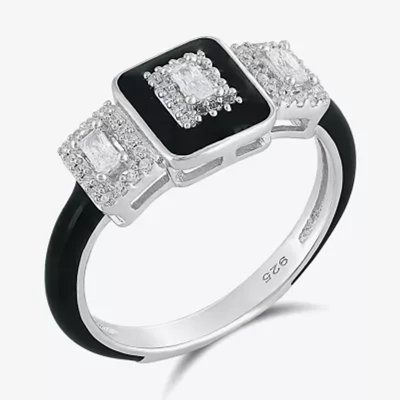 Diamonart Womens Cubic Zirconia Sterling Silver Cocktail Ring